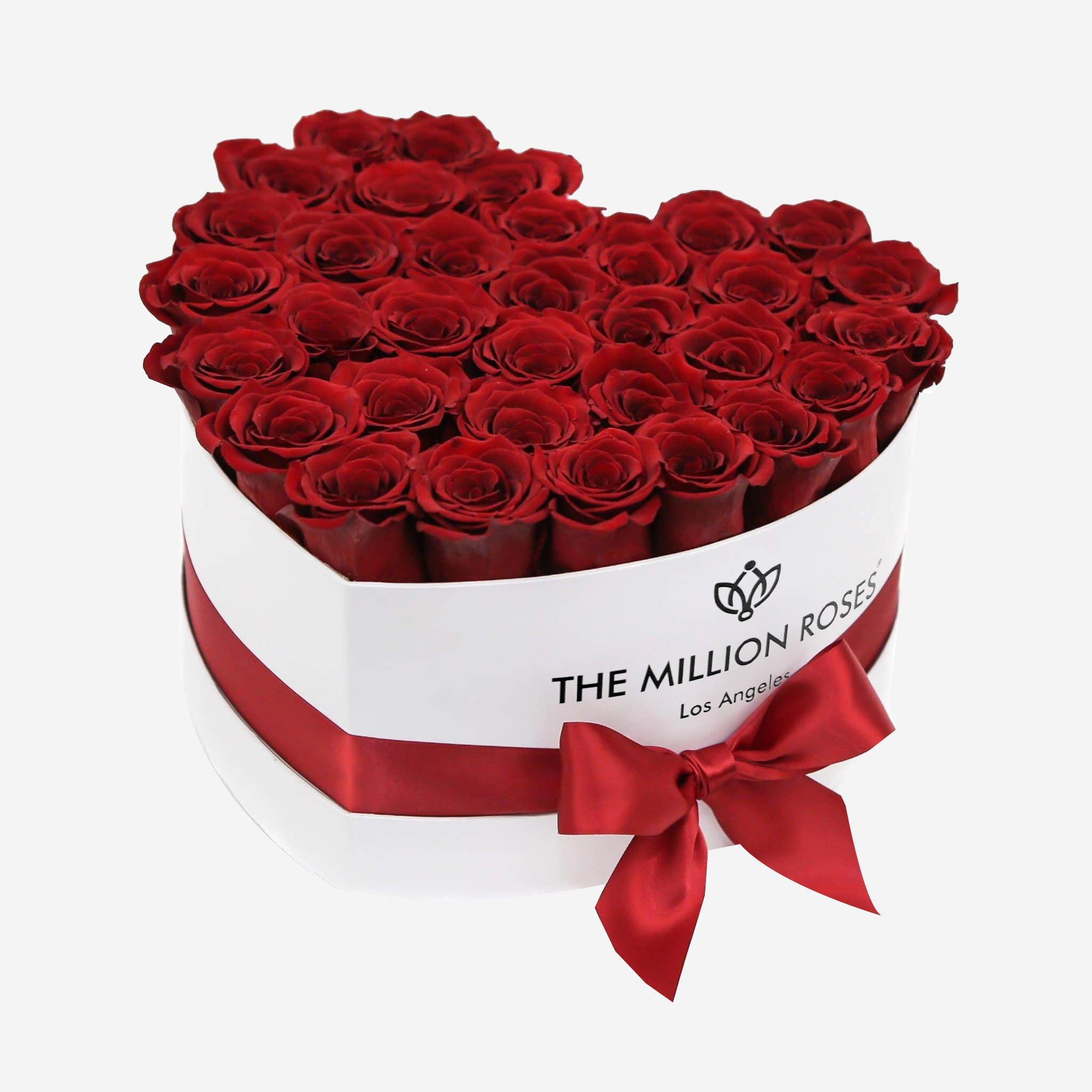 Heart White Box | 30 Red Roses