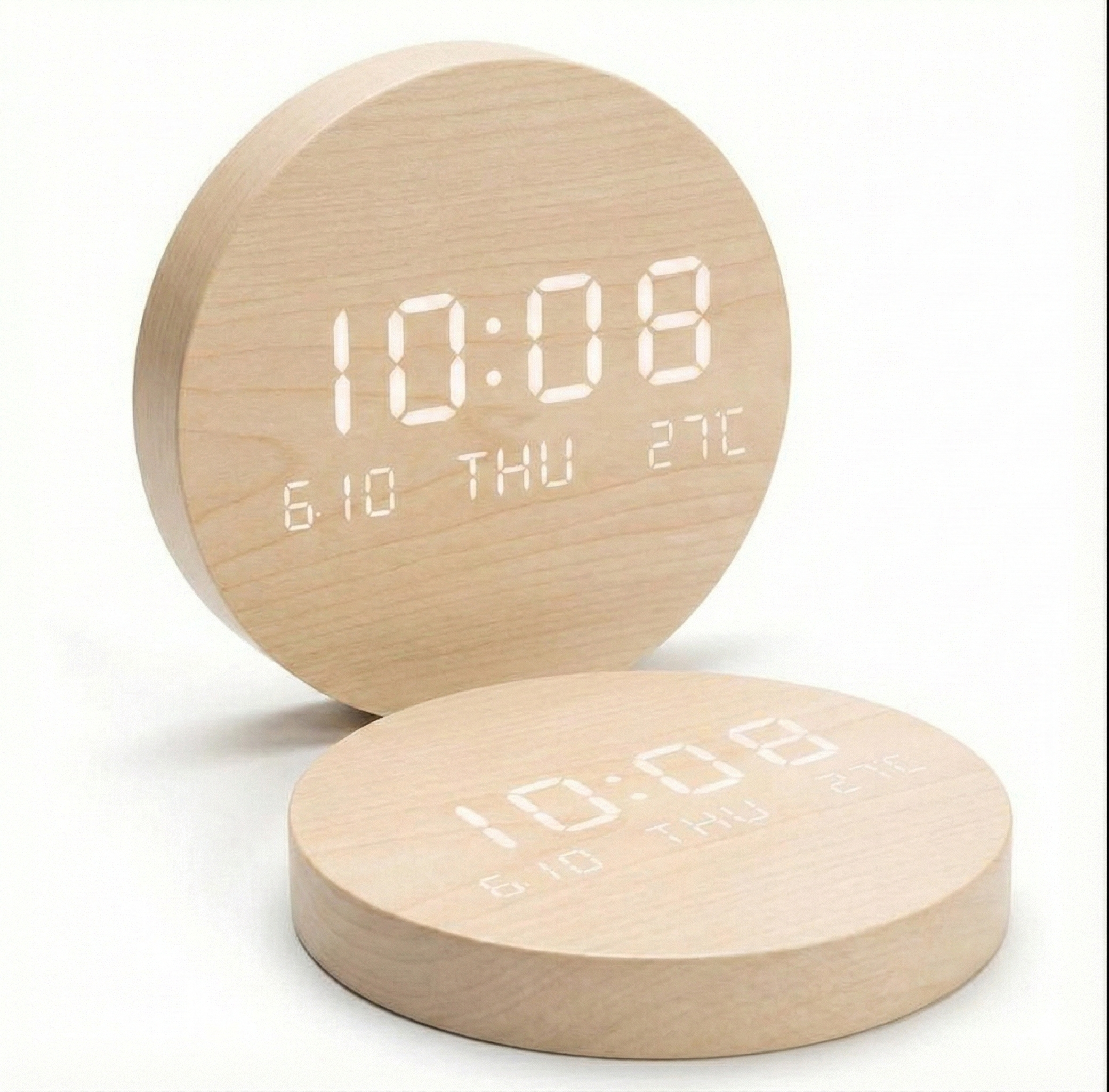 LED Digital Wall Clock – Silent Multi-Function Display with Time, Date & Temperature