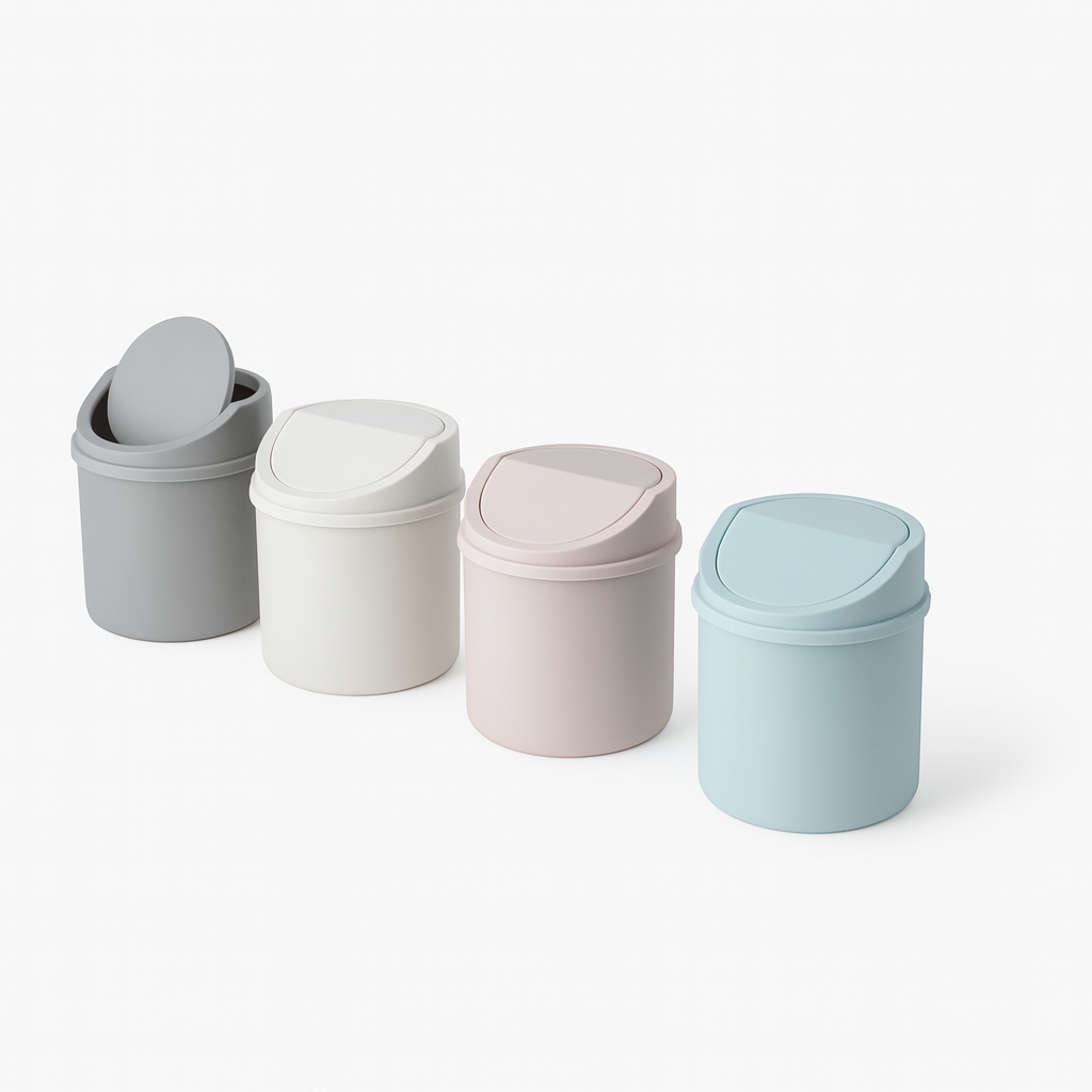 Mini Desktop Trash Bin – Small Covered Waste Can for Bedroom & Workspace