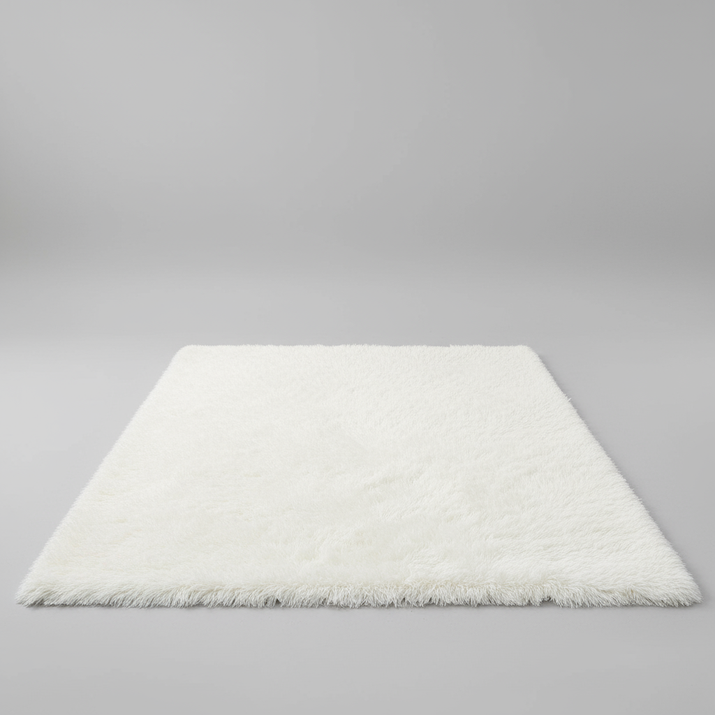 White Fluffy Area Rug – Thickened Non-Slip Carpet for Bedroom & Living Room