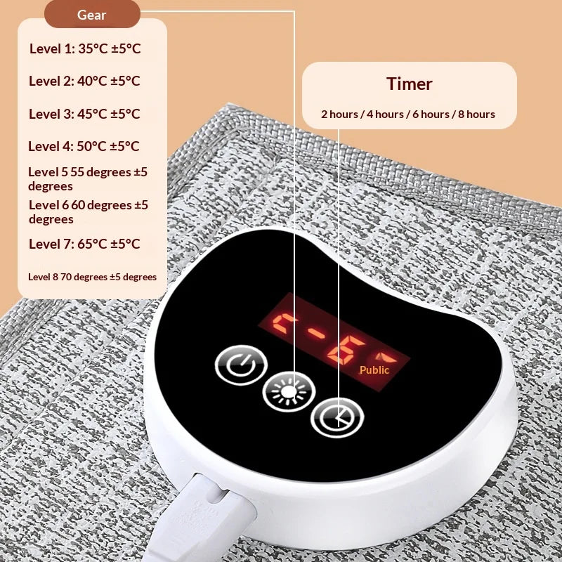 Silent Foldable Electric Leg & Foot Warmer (US Plug) – Under Desk Heater with Thermostat, Timer & Auto Shut-Off for Home & Office