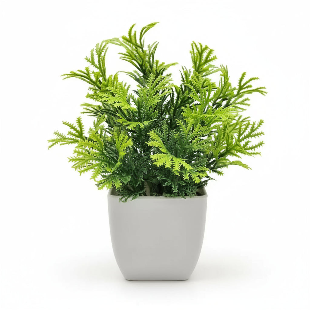 Artificial Potted Plant – Faux Greenery in Plastic Pot for Home, Desk & Bedroom Décor 1pc