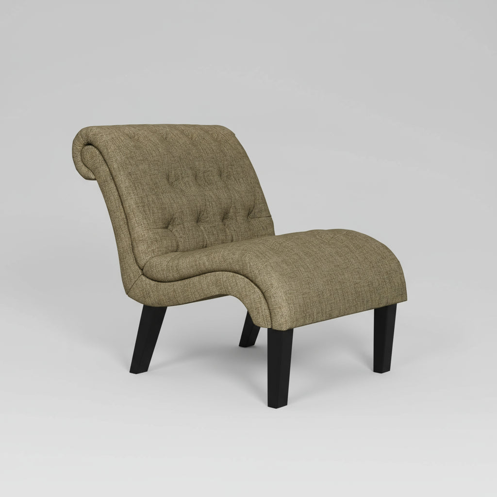 Set of 2 PU Leather Accent Chairs – Button Tufted Modern Armless Lounge Chairs for Living Room & Bedroom