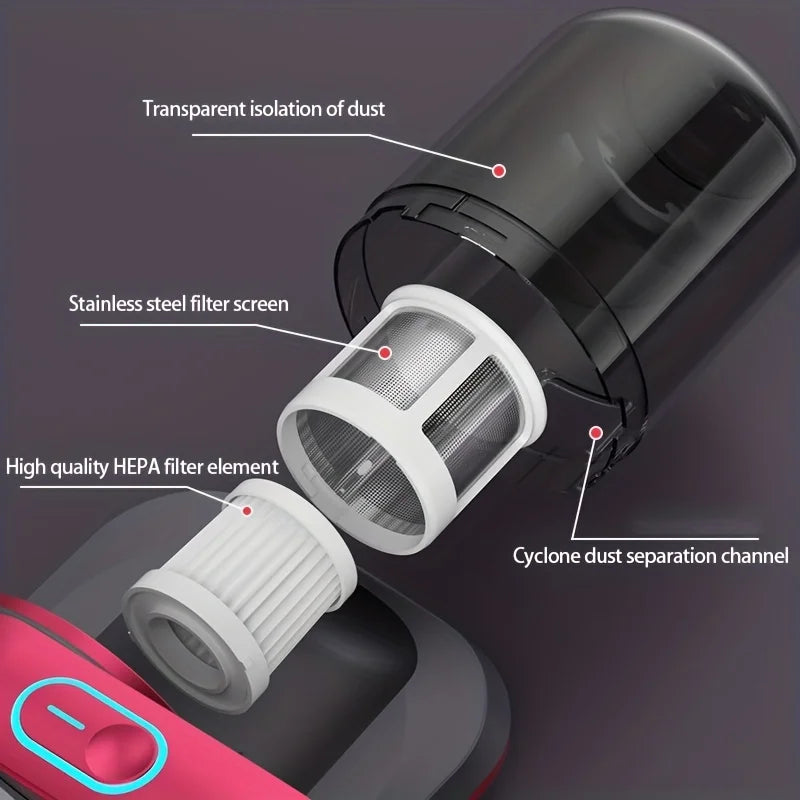 Wireless Handheld Vacuum Cleaner – Portable Bed & Pet Hair Remover with Strong Suction Power