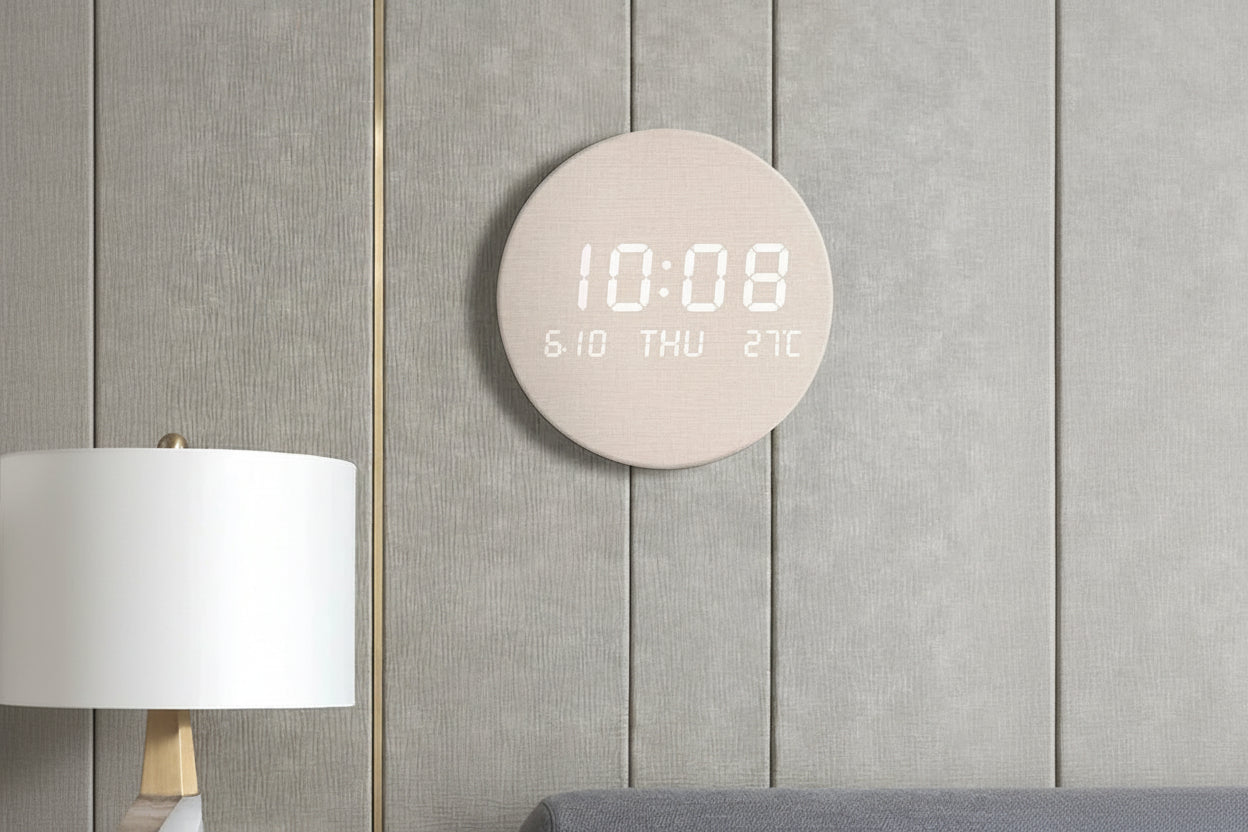 LED Digital Wall Clock – Silent Multi-Function Display with Time, Date & Temperature