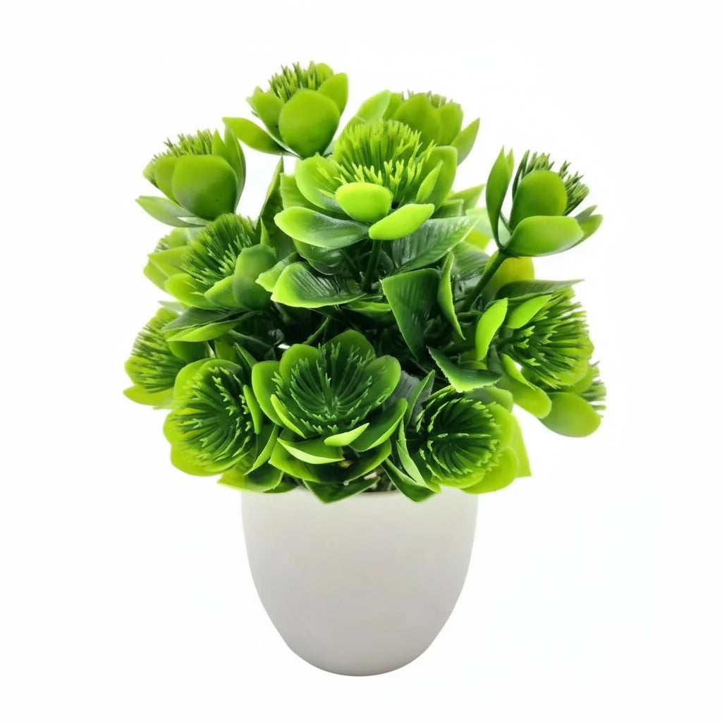 Artificial Potted Plant – Faux Greenery in Plastic Pot for Home, Desk & Bedroom Décor 1pc
