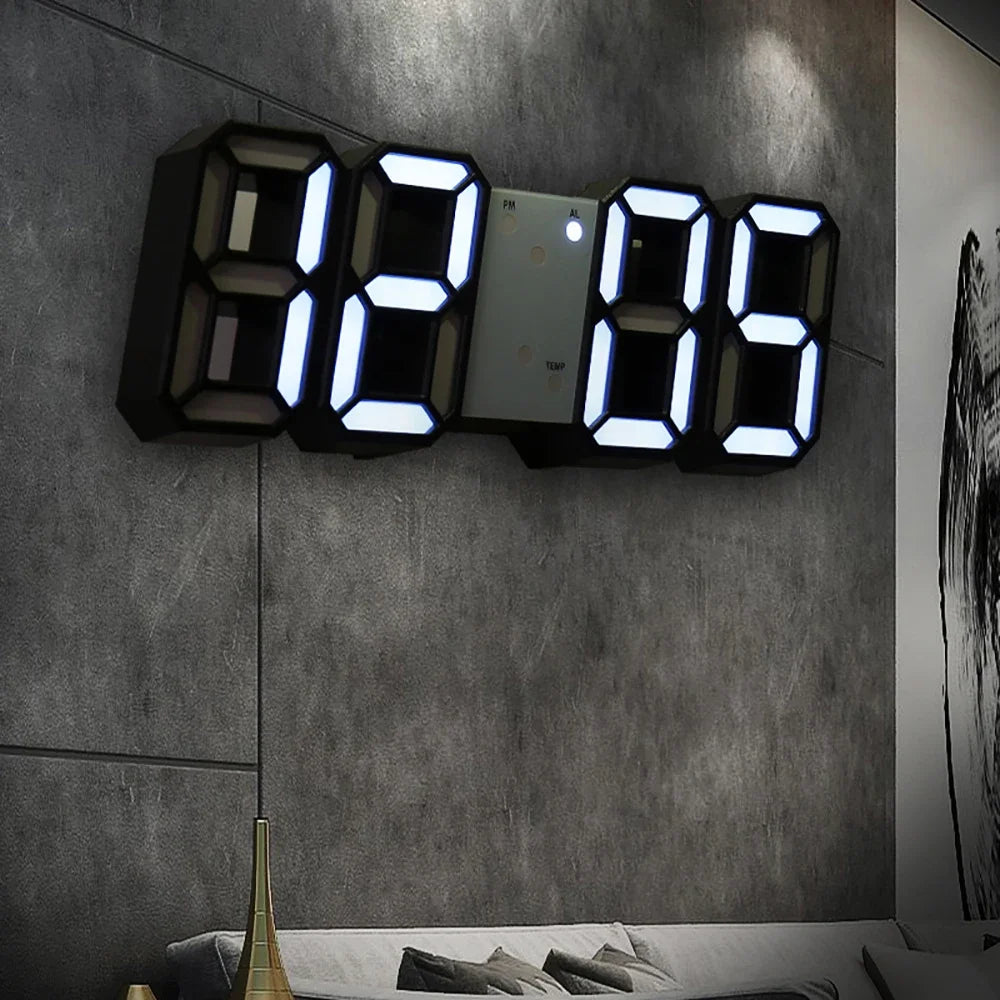 Modern 3D LED Digital Wall Clock