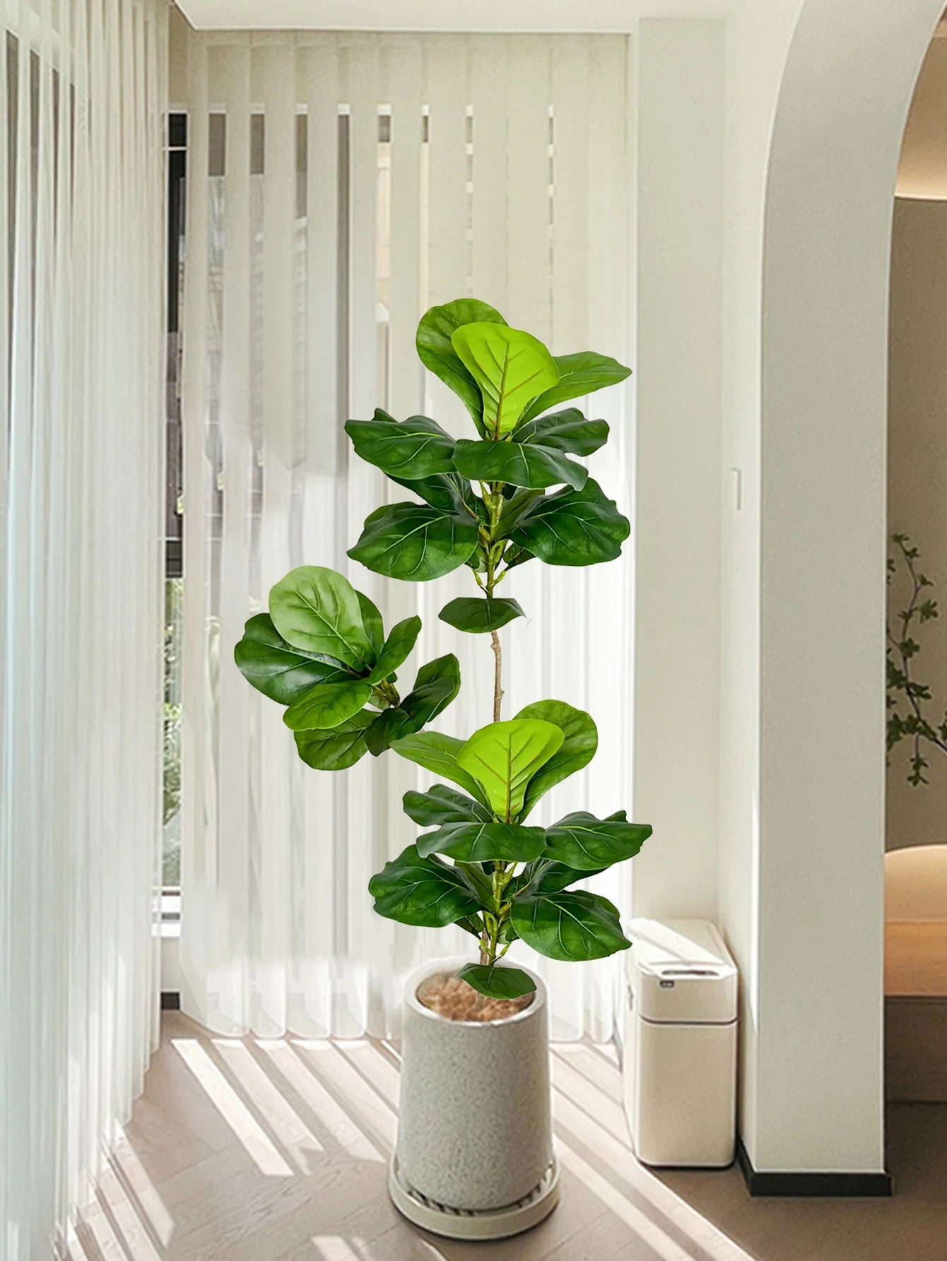 Large Artificial Ficus Tree – Decorative Rubber Plant with Fiddle Leaves