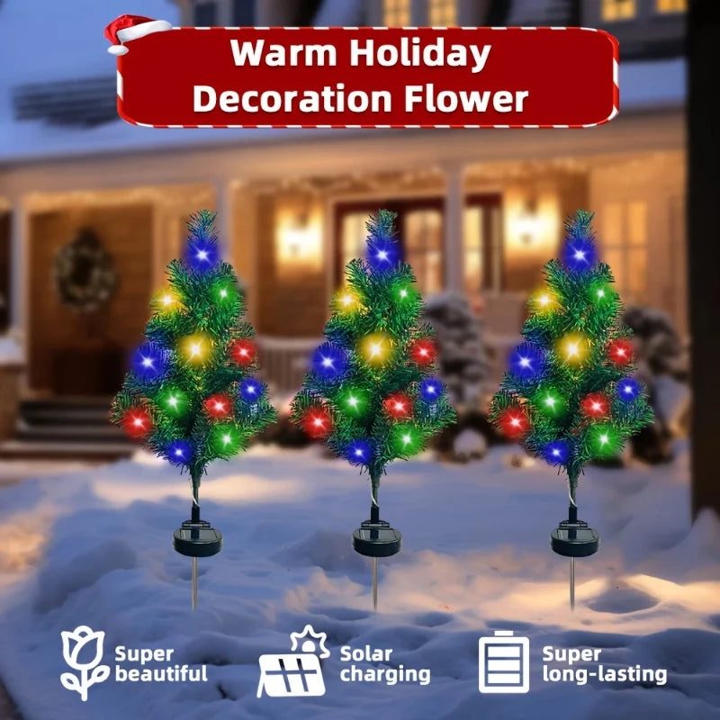 Outdoor Solar Christmas Tree Lights – Waterproof LED Garden Lamps for Lawn, Patio & Holiday Décor