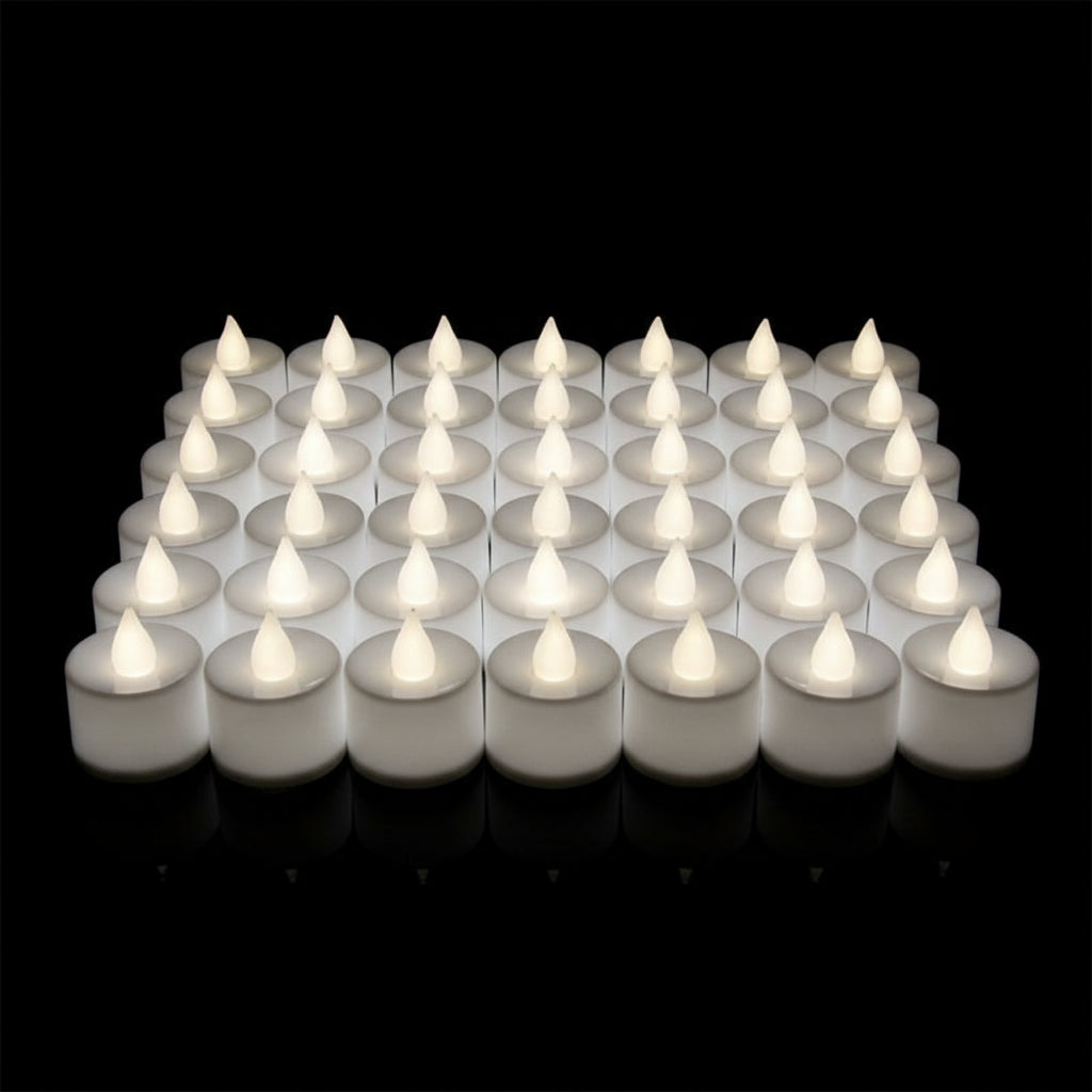 LED Flameless Tea Light Candles – Battery-Powered Decorative Set