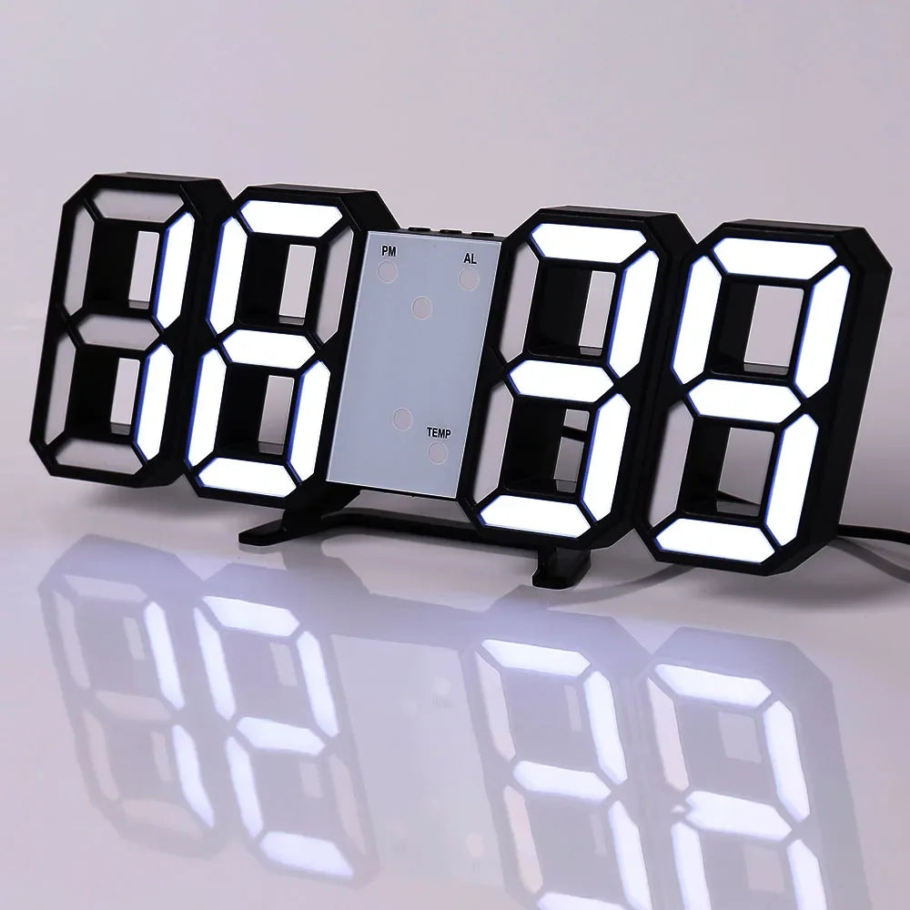 Modern 3D LED Digital Wall Clock