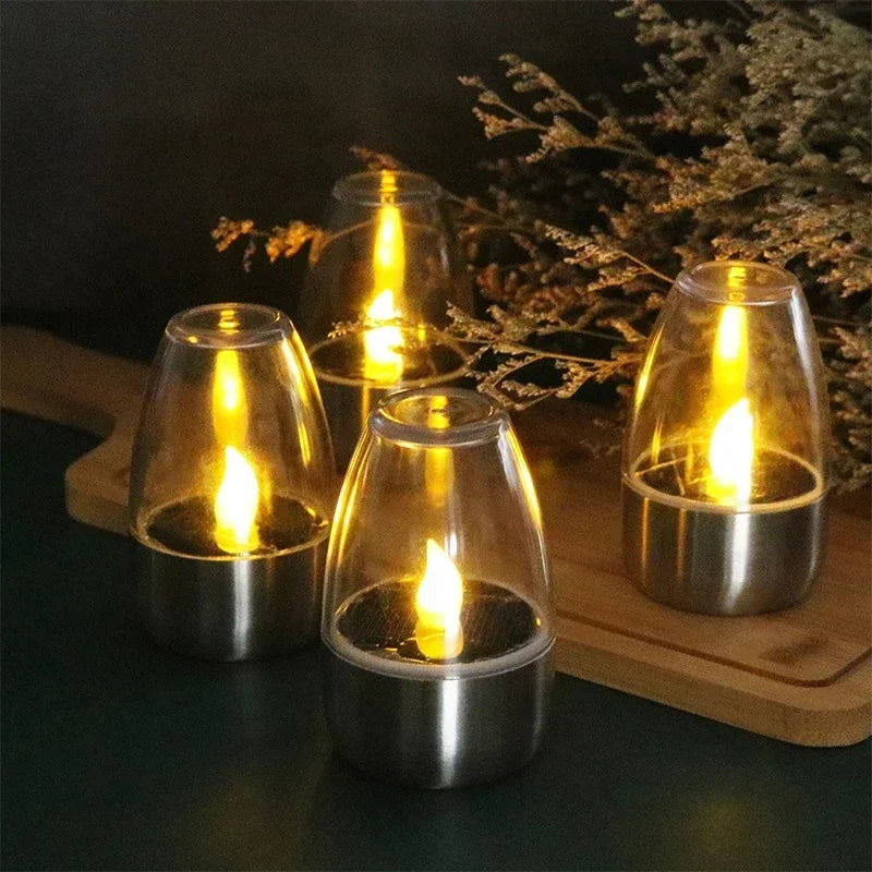 LED Solar Flameless Candles – Rechargeable Outdoor Waterproof Lights