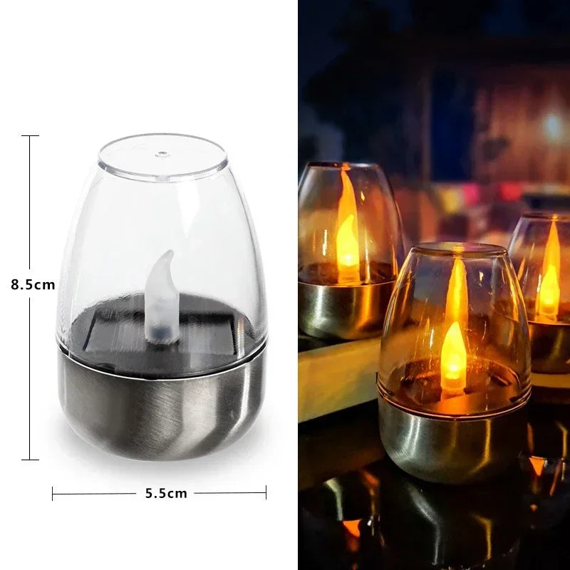 LED Solar Flameless Candles – Rechargeable Outdoor Waterproof Lights