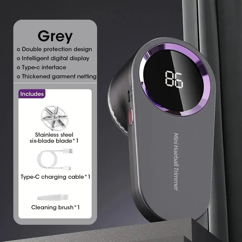 LED Digital Lint Remover – USB Rechargeable Fabric Shaver for Clothes & Sweaters