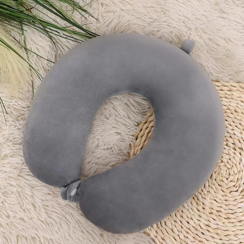 Plush U-Shaped Travel Neck Pillow – Comfortable Nap Pillow for Driving & Flights
