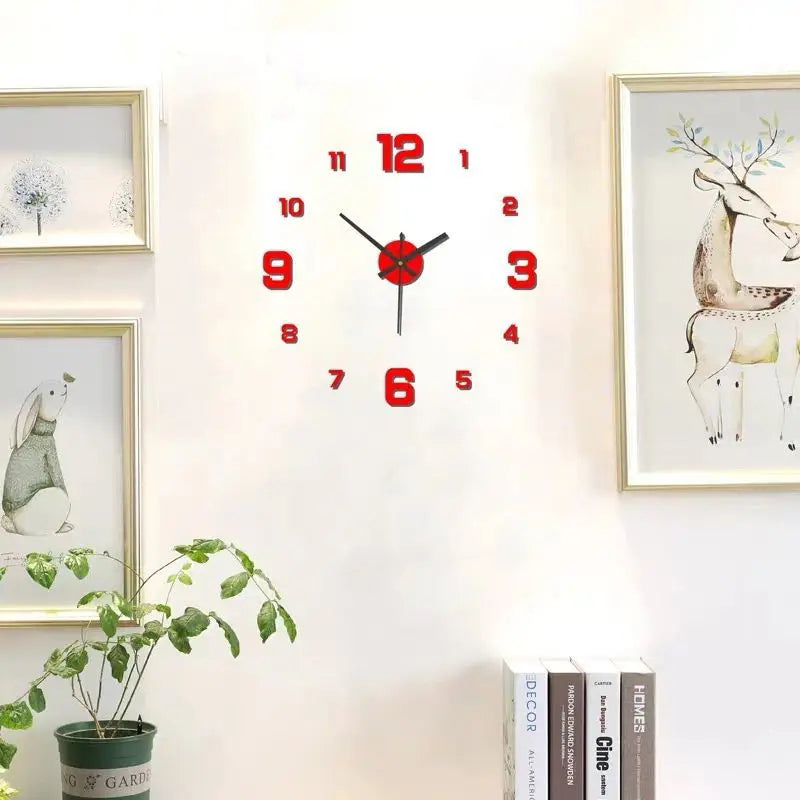Creative Frameless DIY Wall Clock – Silent Modern Decal for Living Room & Office