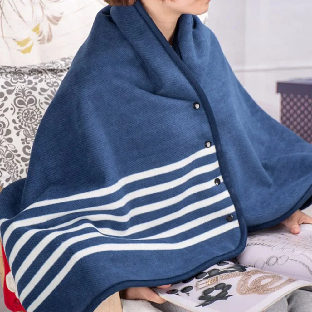 Wearable Flannel Blanket Shawl – Cozy Lazy Wrap for Home, Office & Casual Comfort