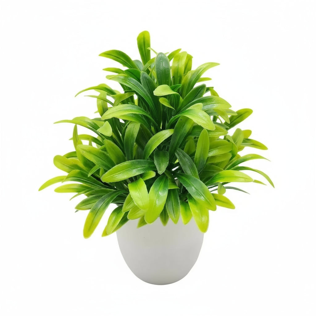 Artificial Potted Plant – Faux Greenery in Plastic Pot for Home, Desk & Bedroom Décor 1pc