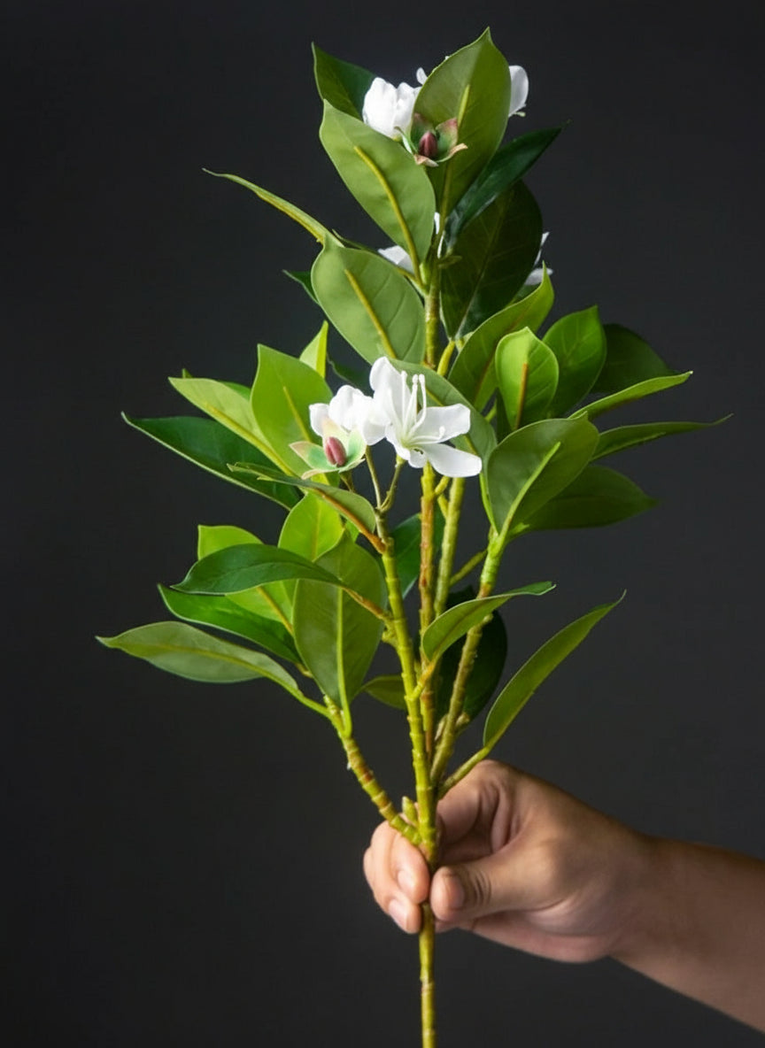 Artificial Azalea & Tropical Greenery – 21–40cm Faux Ficus, Palm & Rubber Leaf Plants with Flowers