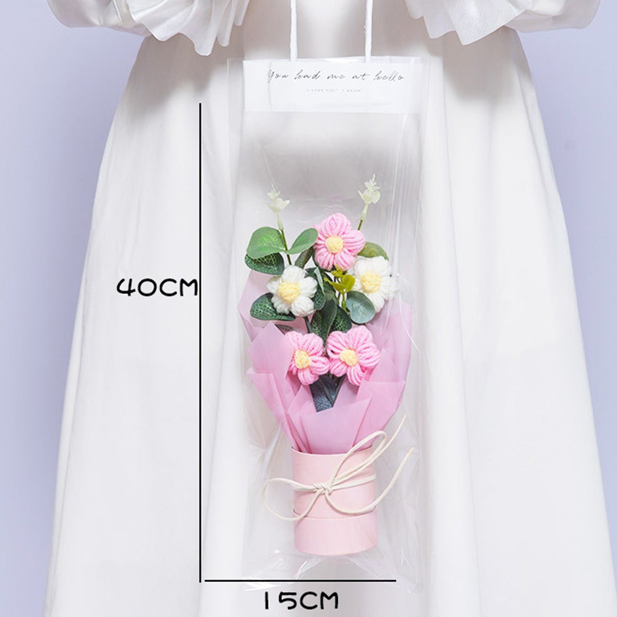 Handmade Crochet Flower Arrangement – Small Daisy Lighted Gift