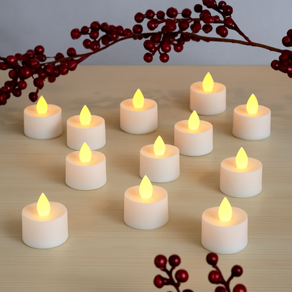 LED Flameless Tea Light Candles – Battery-Powered Decorative Set
