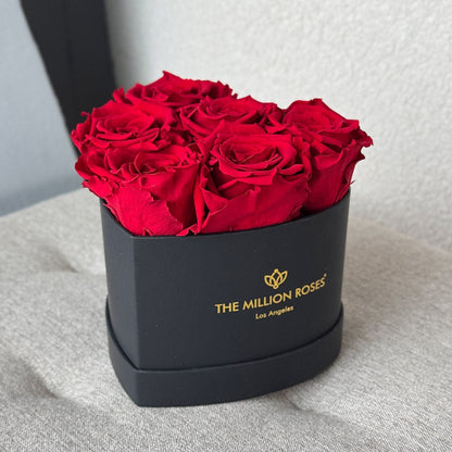 Baby Heart Black Box | 6 Red Roses