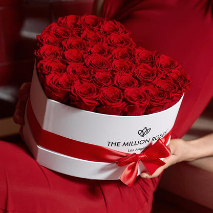 Heart White Box | 30 Red Roses
