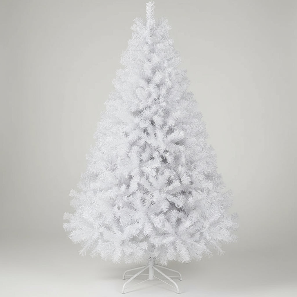 7ft/8ft Snow-Flocked Artificial Christmas Tree – 1000 Branch Tips with Foldable Metal Stand
