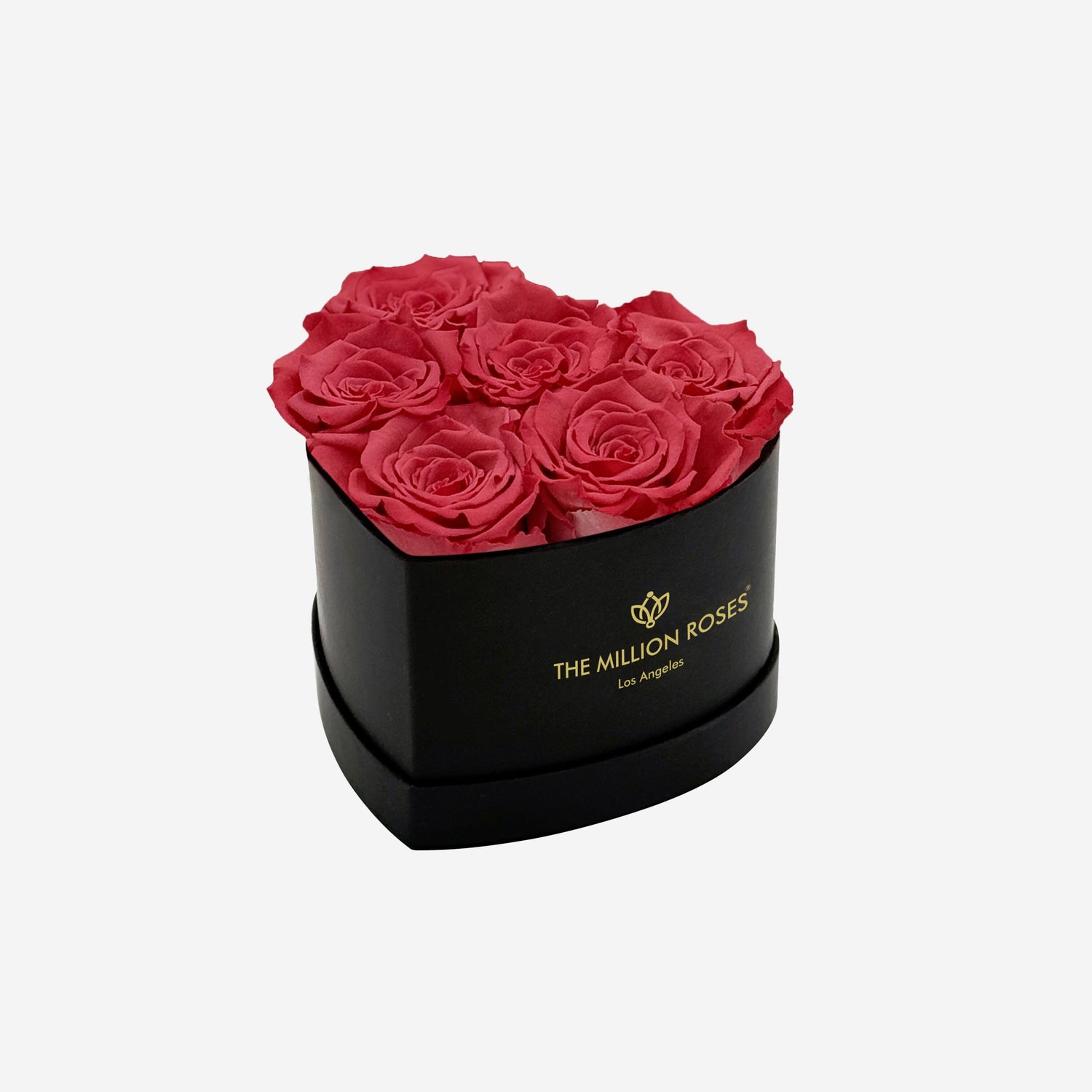 Baby Heart Black Box | 6 Coral Roses
