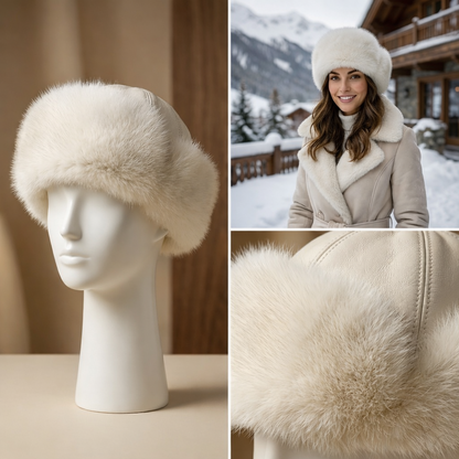Women’s Winter Plush Faux Fur Hat – Warm, Wind-Resistant Beanie for Travel, Skiing &amp; Everyday Comfort