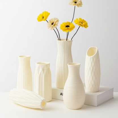 Nordic Plastic Vase – Modern Small Flower Pot for Fresh or Faux Arrangements