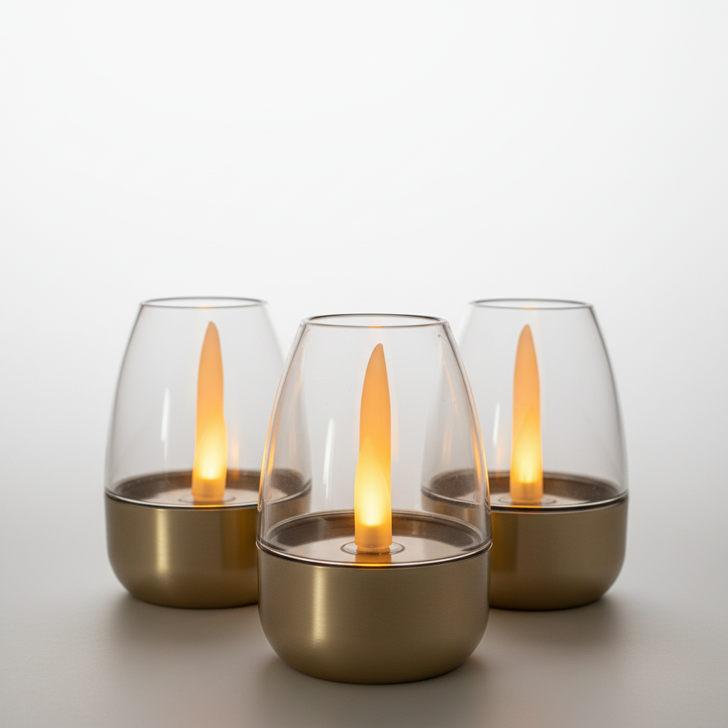 LED Solar Flameless Candles – Rechargeable Outdoor Waterproof Lights