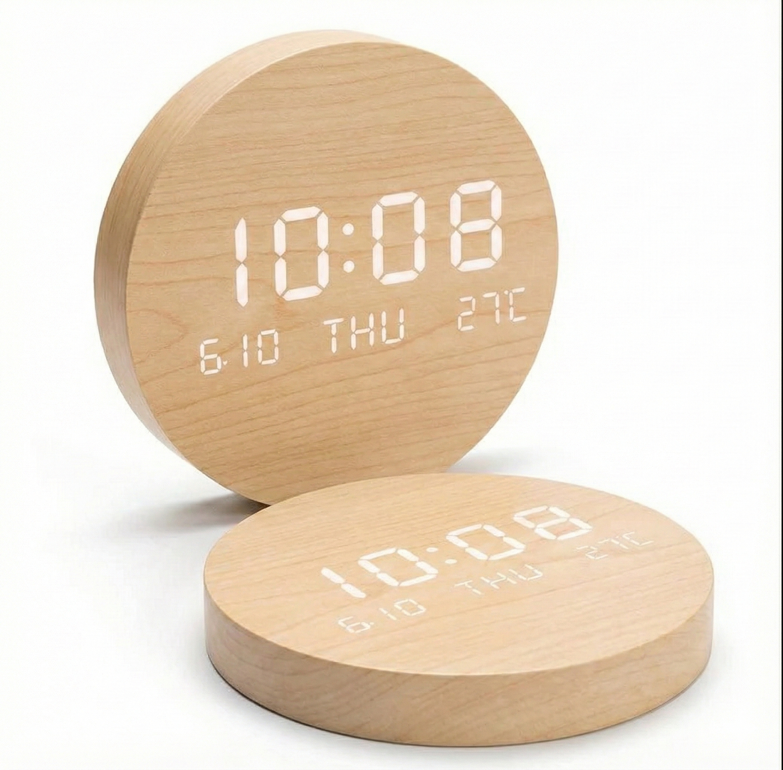 LED Digital Wall Clock – Silent Multi-Function Display with Time, Date &amp; Temperature