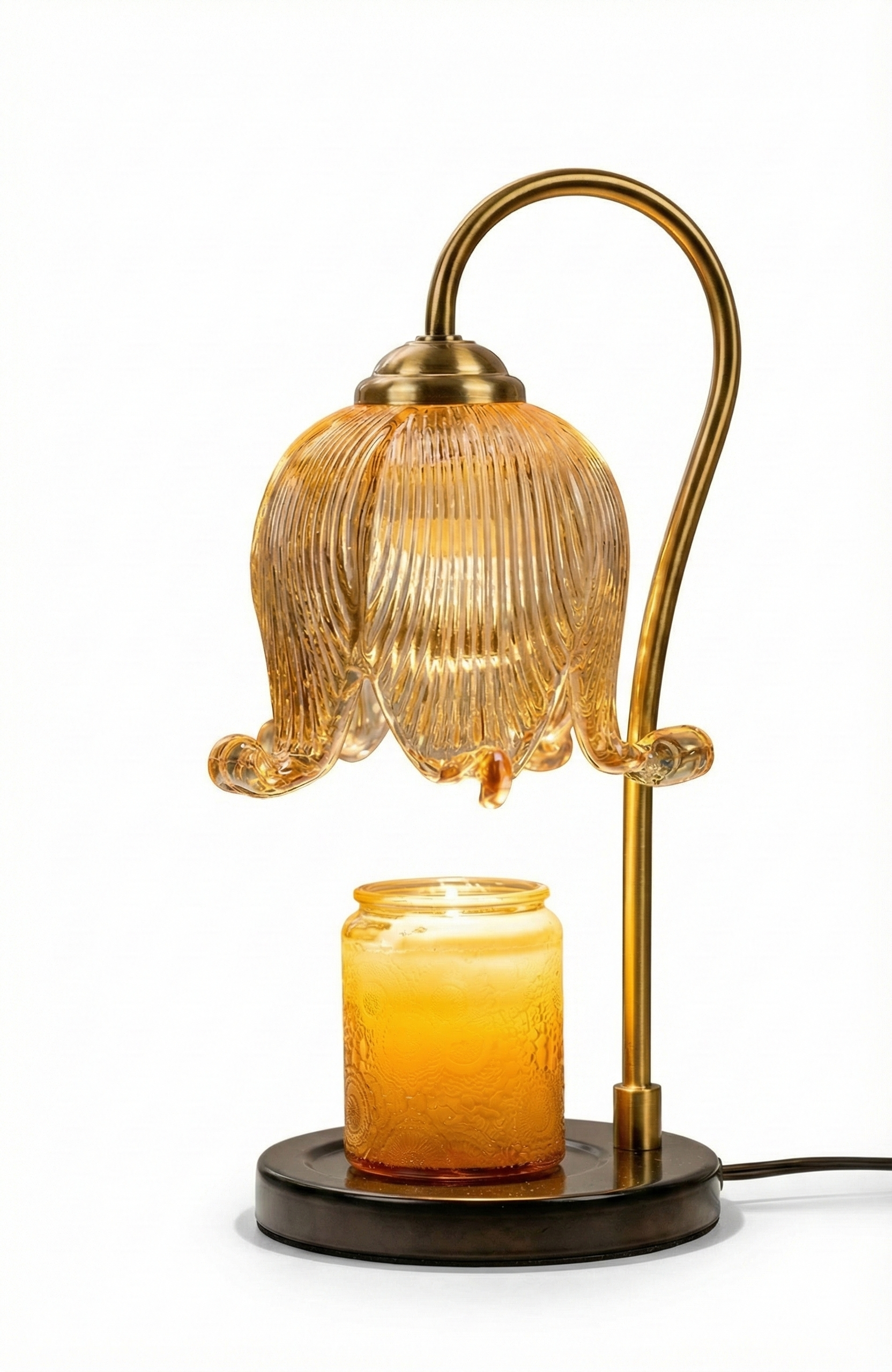 Tulip Flower Flameless Candle Lamp – French Retro Bedside Table Lamp for Bedroom Ambiance &amp; Warm Glow