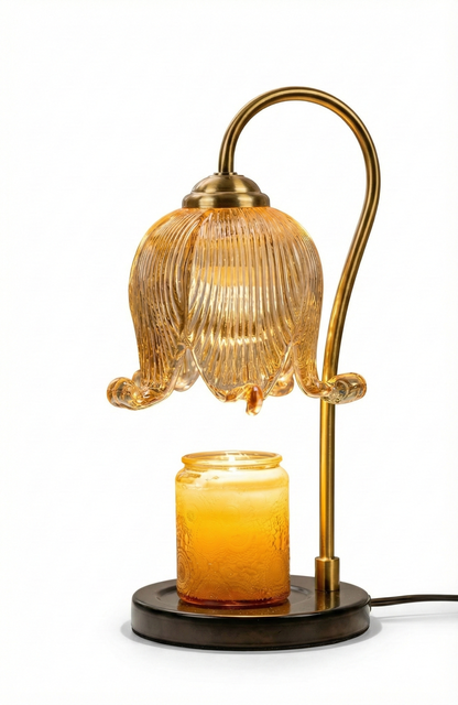 Tulip Flower Flameless Candle Lamp – French Retro Bedside Table Lamp for Bedroom Ambiance &amp; Warm Glow