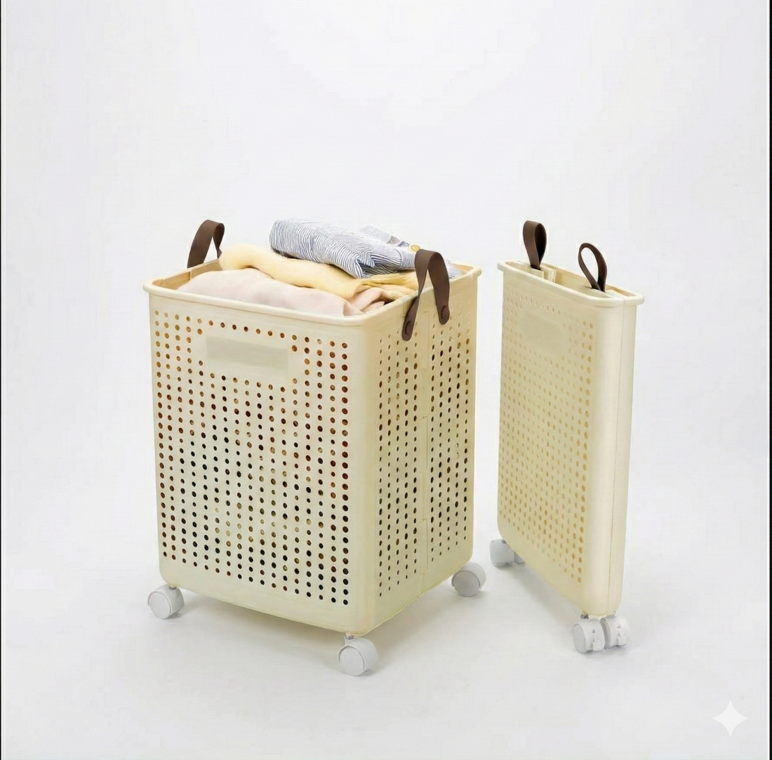 XL Foldable Laundry Basket with Wheels