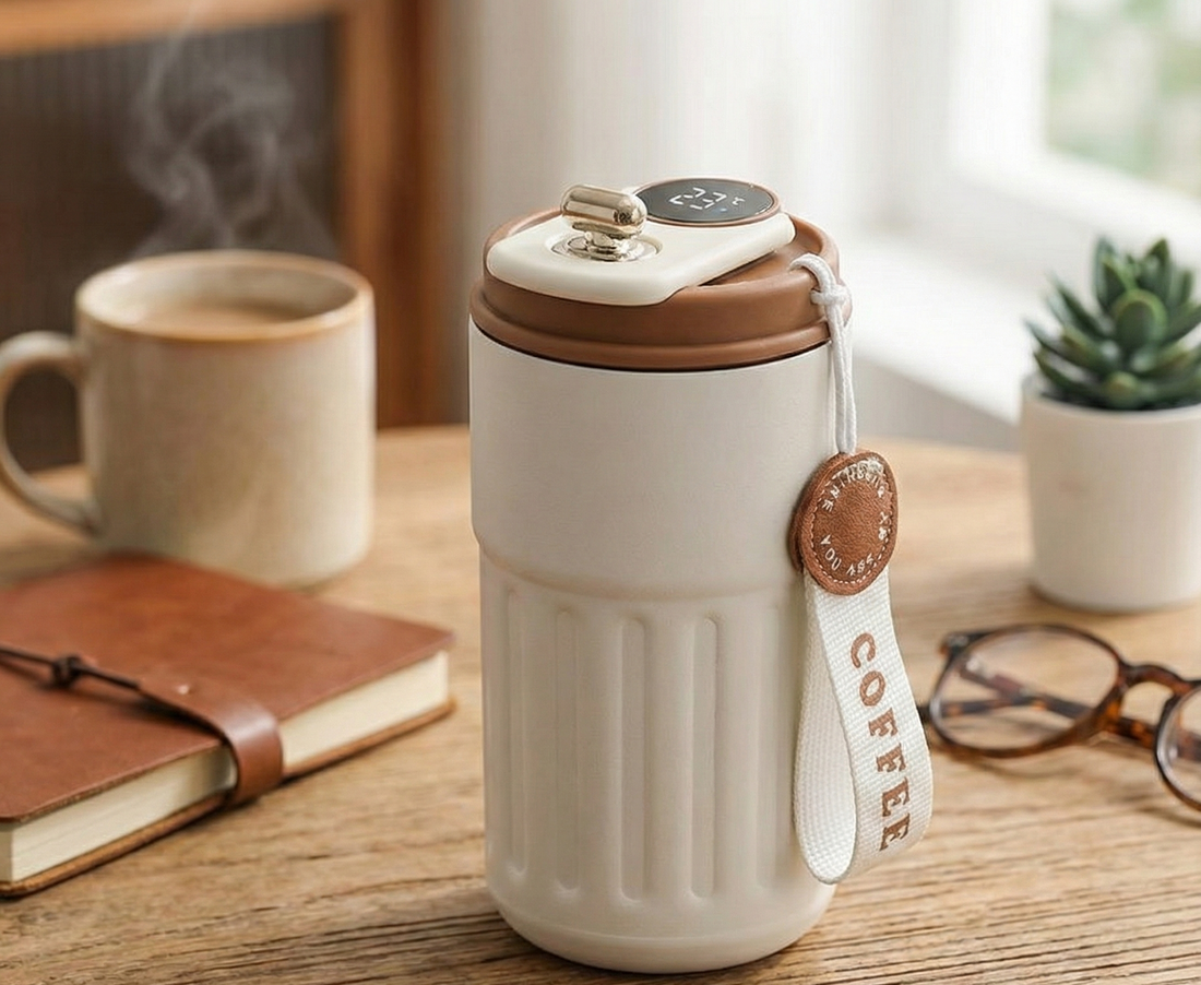 450ml Smart Temperature Display Thermos Bottle – Stainless Steel Vacuum Insulated Travel Mug for Hot &amp; Cold Drinks