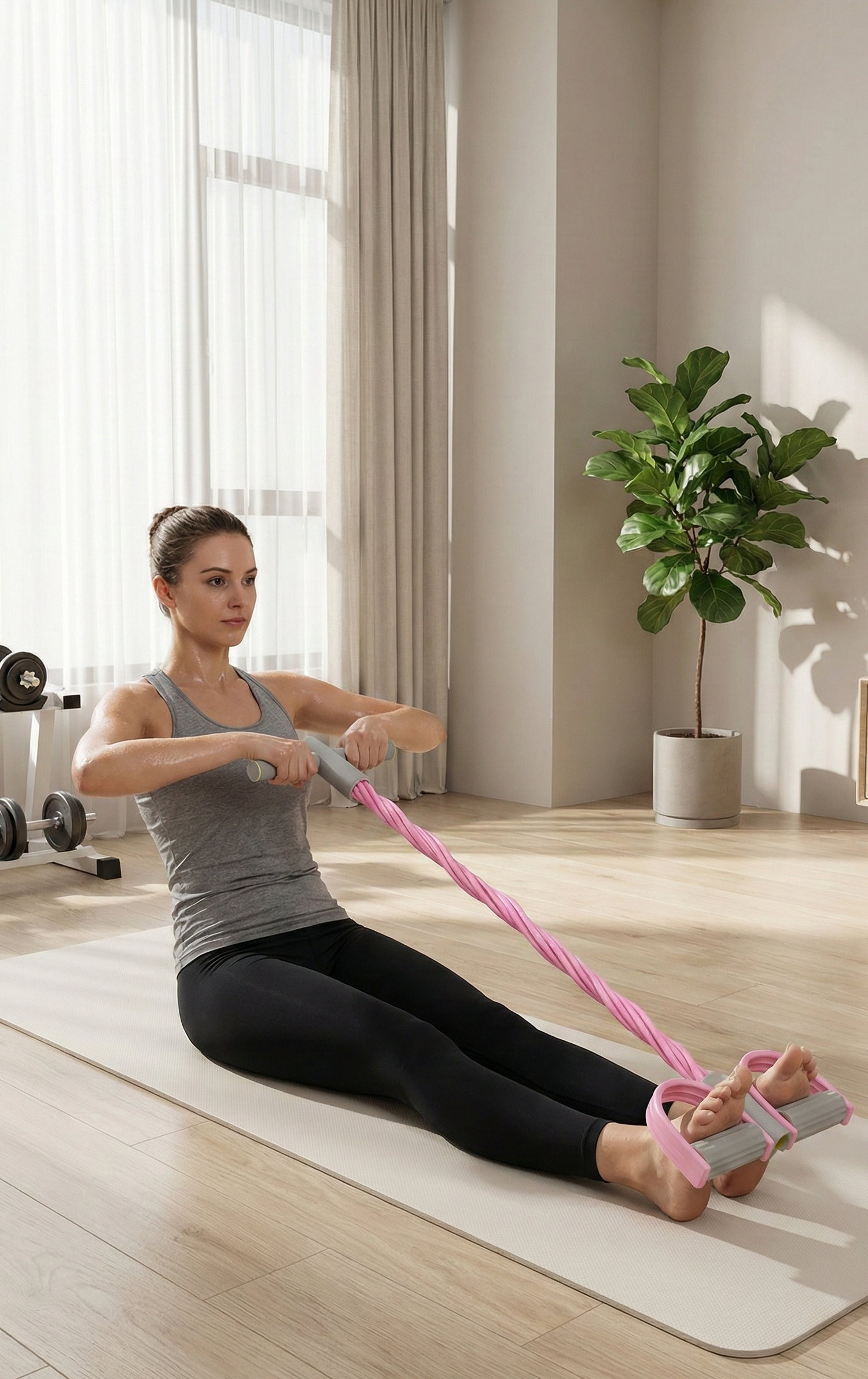 Foot Resistance Bands Set (9.8 × 7.9 in) – Pull Bands for Leg, Arm &amp; Chest Workouts | Home Gym Exercise Equipment