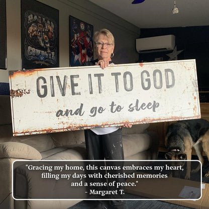 Give It to God and Go to Sleep – Rustic Christian Wall Art for Peaceful Nights