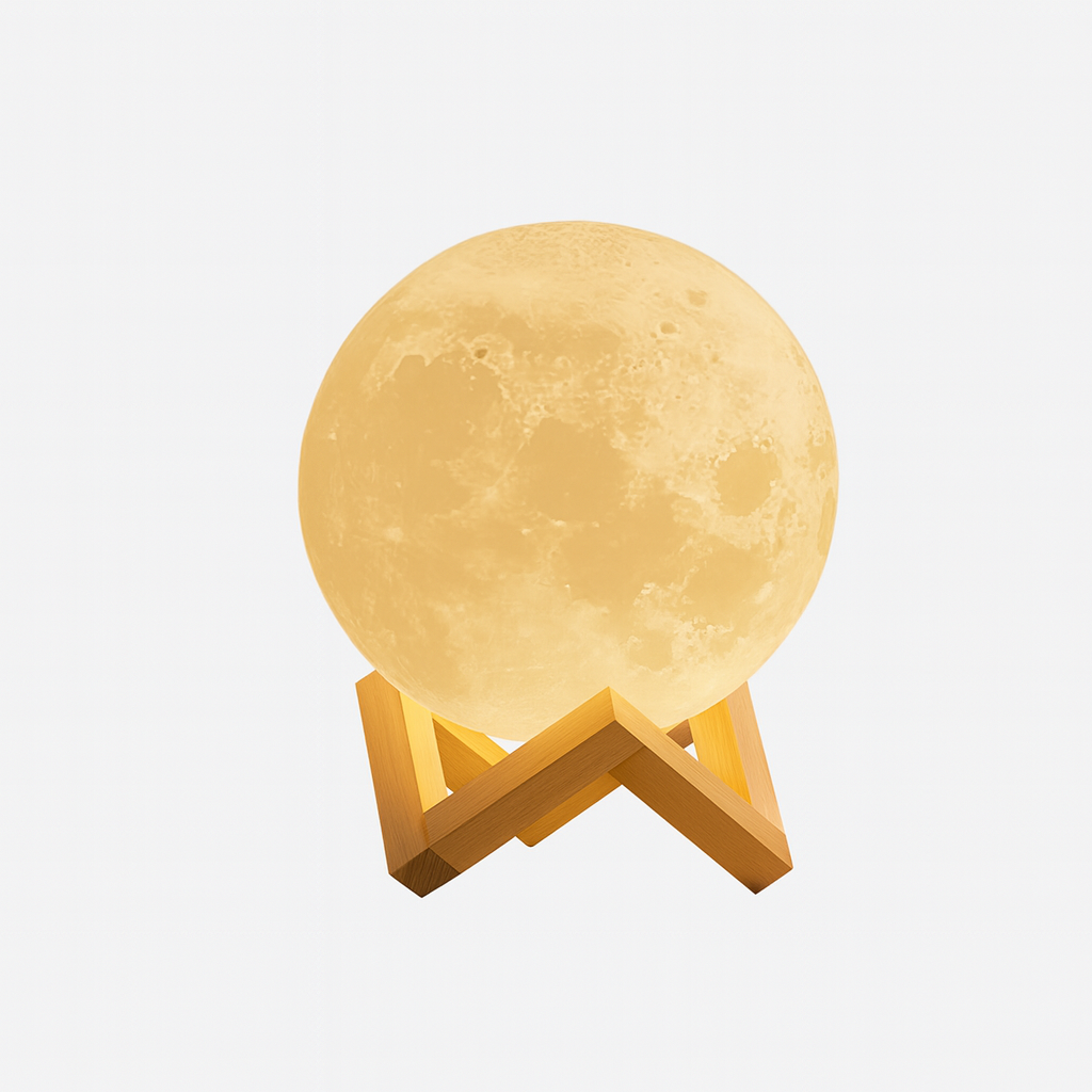 LED Moon Lamp – Starry Night Light with Stand, Battery Powered