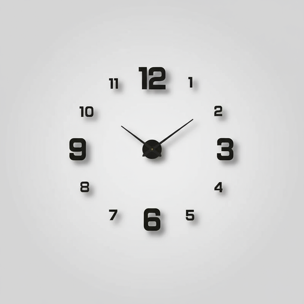 Creative Frameless DIY Wall Clock – Silent Modern Decal for Living Room &amp; Office