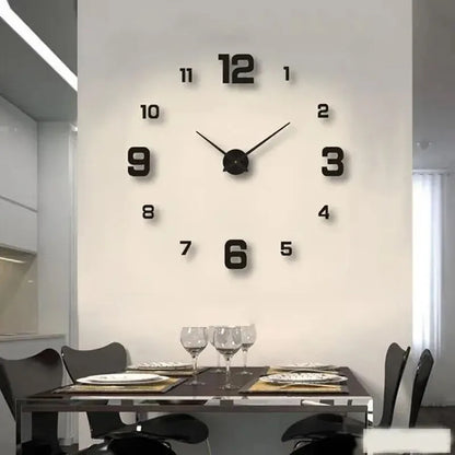 Creative Frameless DIY Wall Clock – Silent Modern Decal for Living Room &amp; Office