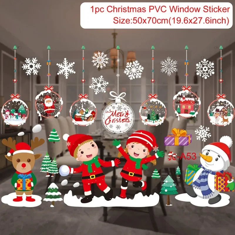 Christmas Wall &amp; Window Stickers – Holiday Décor Ornaments for Home &amp; New Year