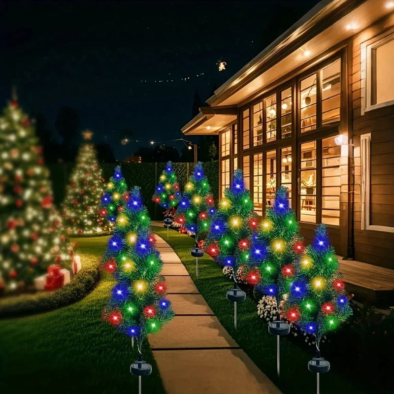 Outdoor Solar Christmas Tree Lights – Waterproof LED Garden Lamps for Lawn, Patio &amp; Holiday Décor