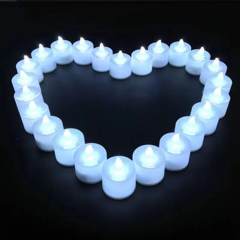LED Flameless Tea Light Candles – Battery-Powered Decorative Set