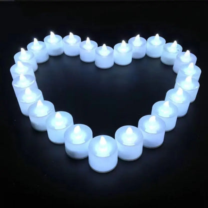 LED Flameless Tea Light Candles – Battery-Powered Decorative Set