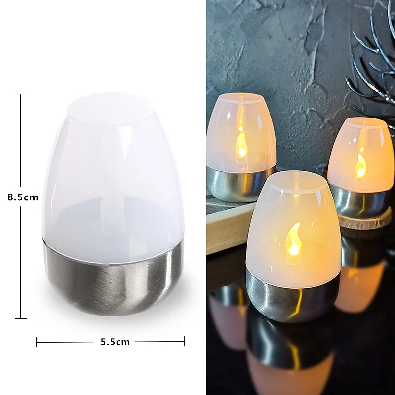 LED Solar Flameless Candles – Rechargeable Outdoor Waterproof Lights