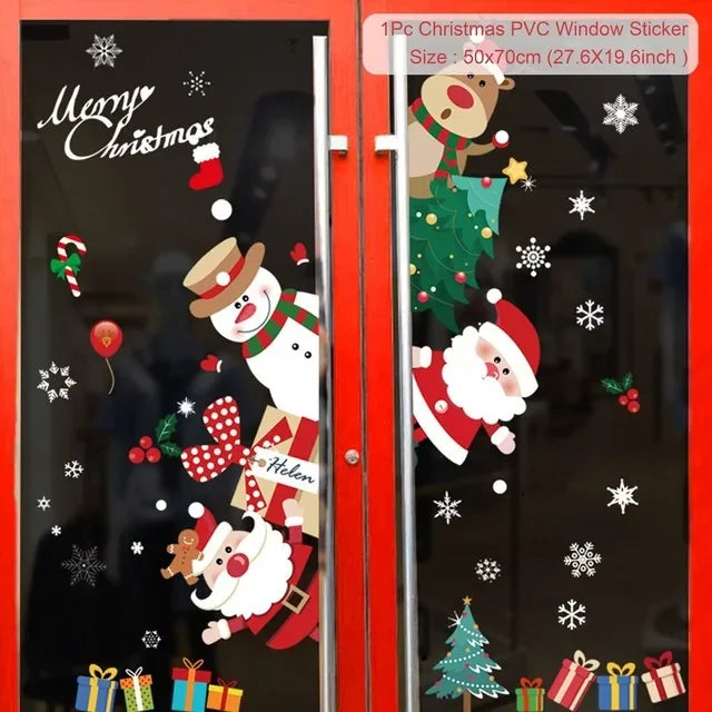 Christmas Wall &amp; Window Stickers – Holiday Décor Ornaments for Home &amp; New Year