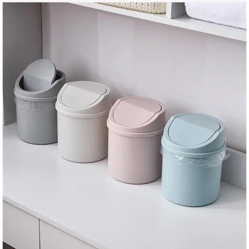 Mini Desktop Trash Bin – Small Covered Waste Can for Bedroom &amp; Workspace