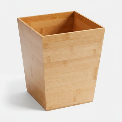 Bamboo Bathroom Wastebasket – Eco-Friendly Modern Trash Bin